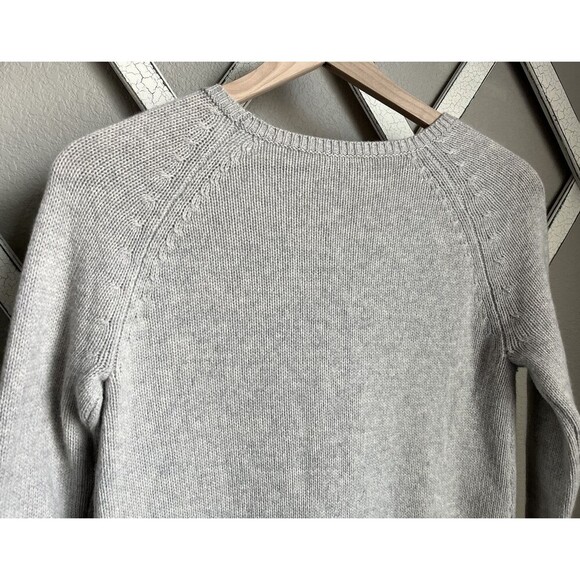 Garnet Hill Women's size XS 100% Cashmere Cable Knit Tunic Sweater - Gray - Picture 8 of 9